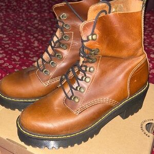 Brown dr Marten combat styled boot